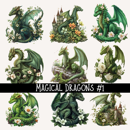 Magical Dragons UV DTF Decal sheet (3 variants )