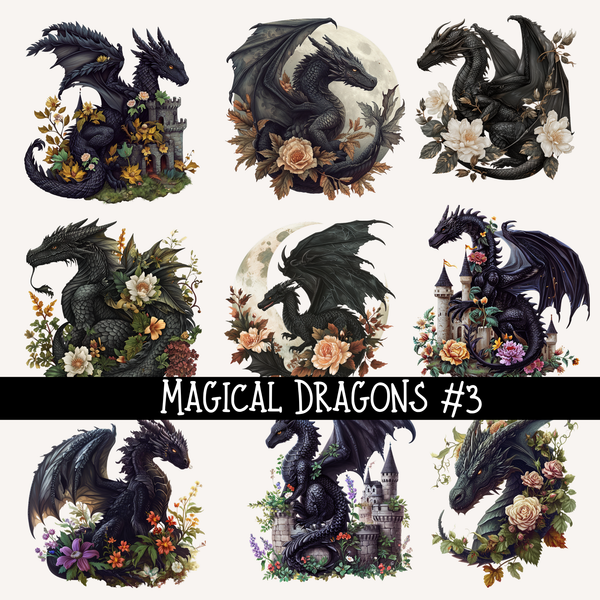 Magical Dragons UV DTF Decal sheet (3 variants )