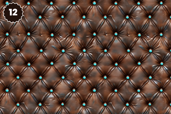 Turquoise and Brown Tooled Leather - Adhesive Vinyl 12x12 Sheets - 22 Design Options