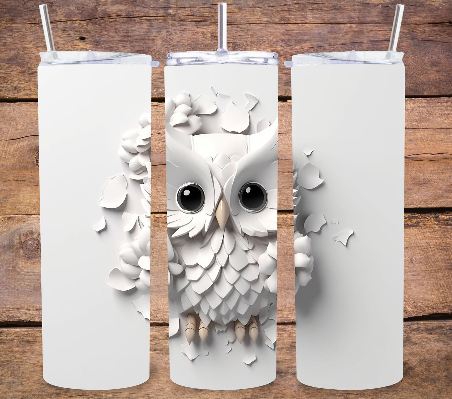 3D Owl Vinyl owl - Adhesive Vinyl Wrap - 8 Designs