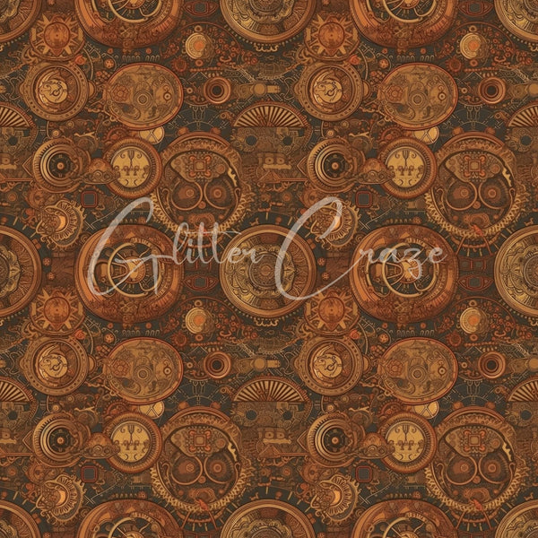 Steampunk Volume - Adhesive Vinyl 12x12 Sheets - 33 Prints