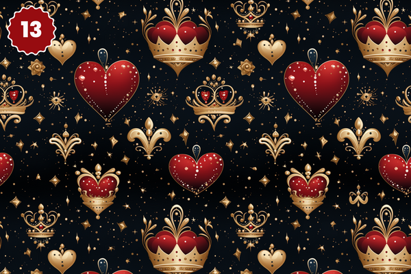 Queen of Hearts Collection - Adhesive Vinyl 12x12 Sheets - 20 Design Options