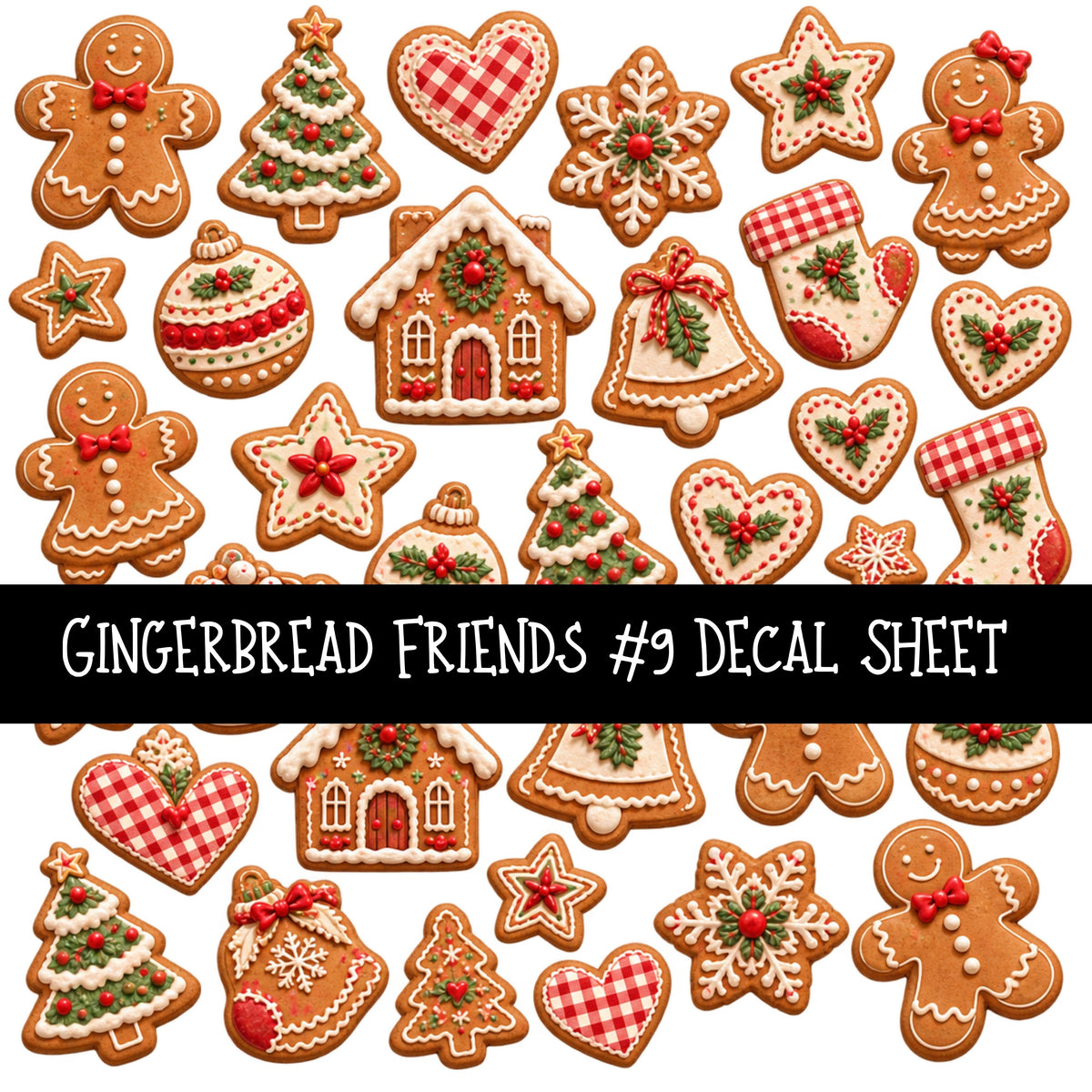Gingerbread Friends UV DTF Decal sheets 10 Designs available