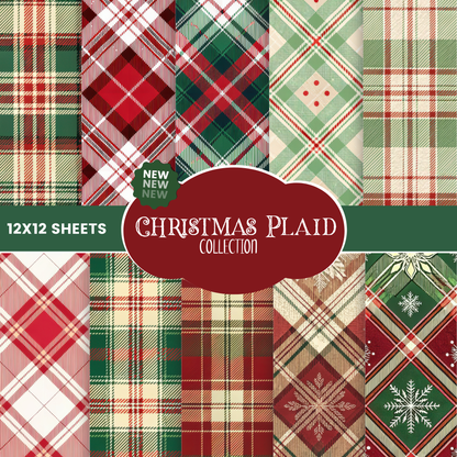 Christmas Plaid- 12x12 vinyl sheets-12 designs available