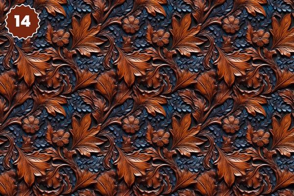 Tooled Leather Collection - Adhesive Vinyl 12x12 Sheets - 20 Design Options
