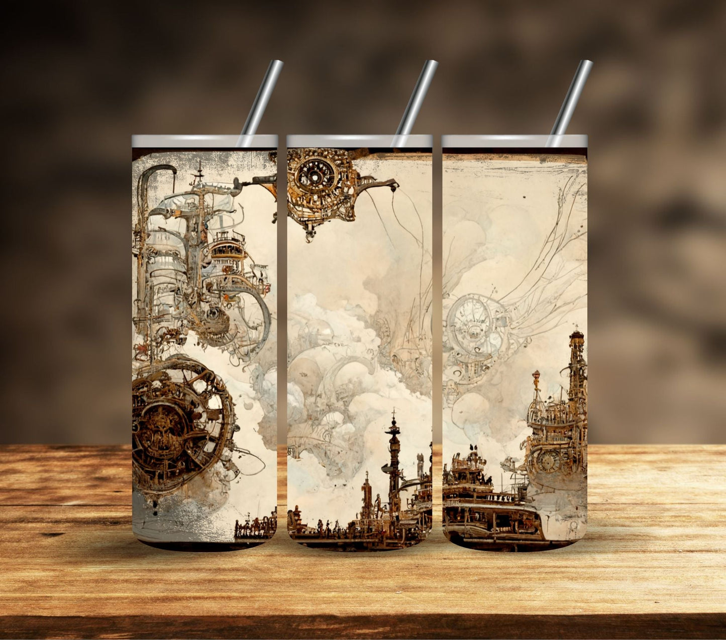 Steampunk Vintage  - Adhesive Vinyl Wrap- 10 Designs