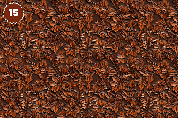 Tooled Leather Collection - Adhesive Vinyl 12x12 Sheets - 20 Design Options