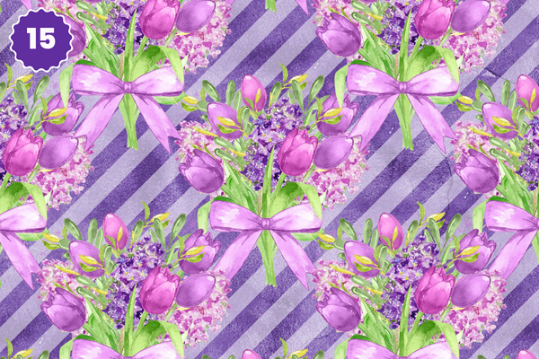 Purple Floral Easter - Adhesive Vinyl 12x12 Sheets - 16 Design Options