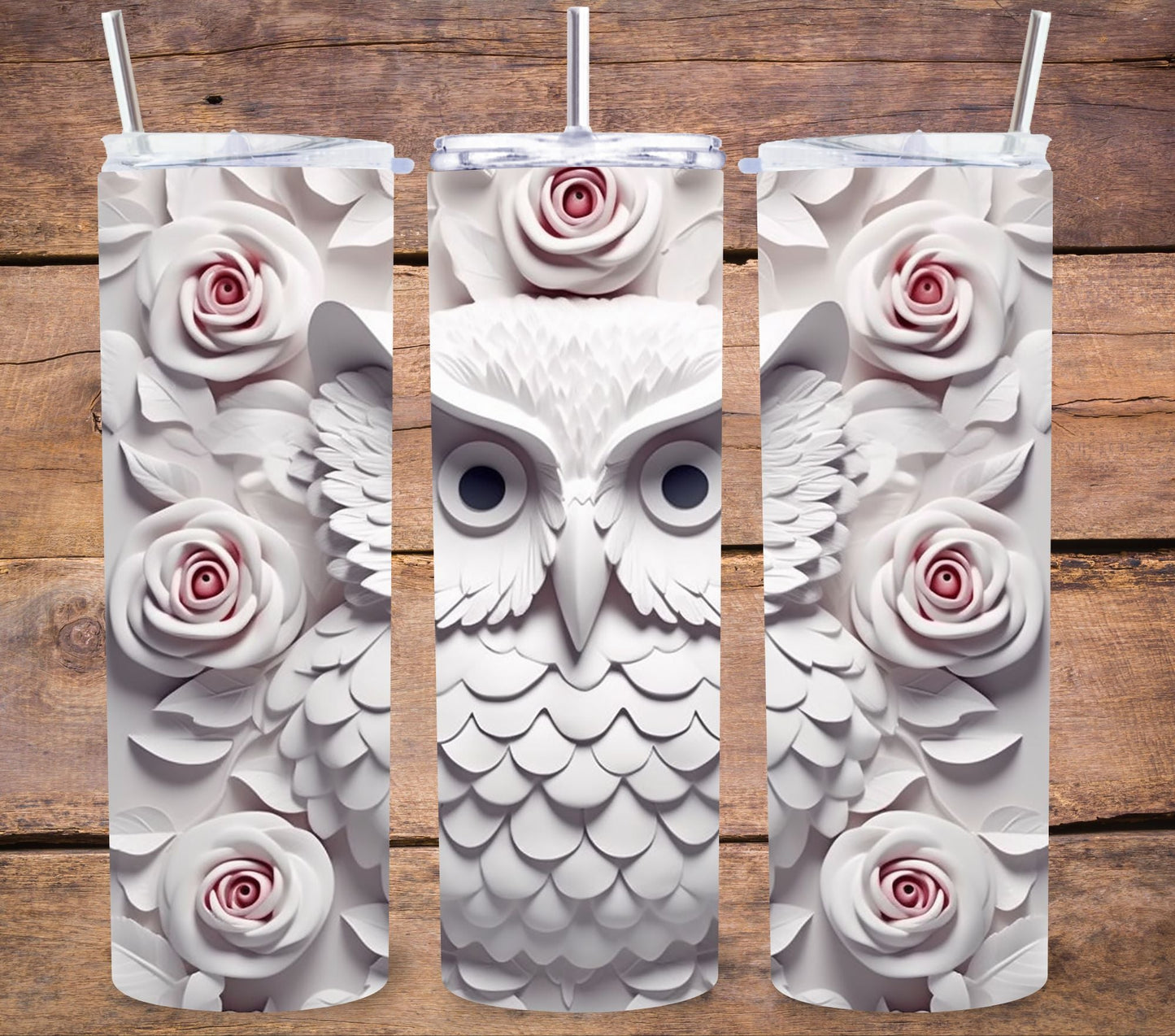 3D Owl Vinyl owl - Adhesive Vinyl Wrap - 8 Designs