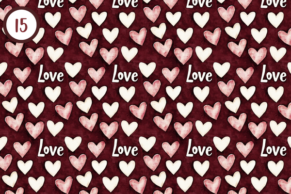 Day of Love Collection - Adhesive Vinyl 12x12 Sheets - 15 Design Options
