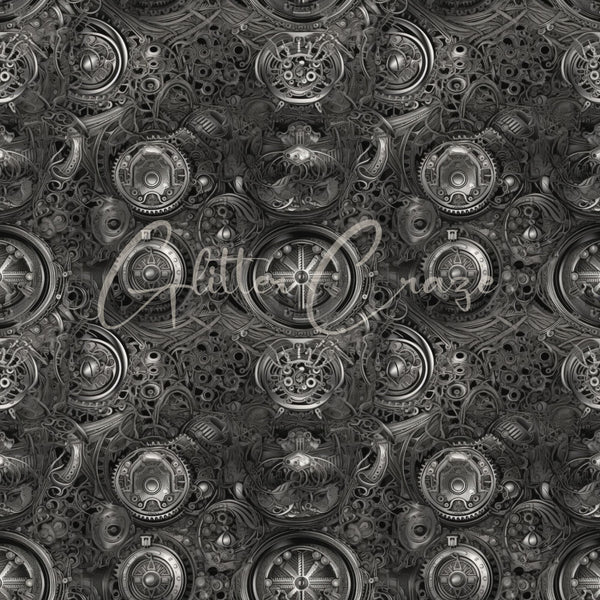 Steampunk Volume - Adhesive Vinyl 12x12 Sheets - 33 Prints