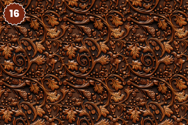 Tooled Leather Collection - Adhesive Vinyl 12x12 Sheets - 20 Design Options