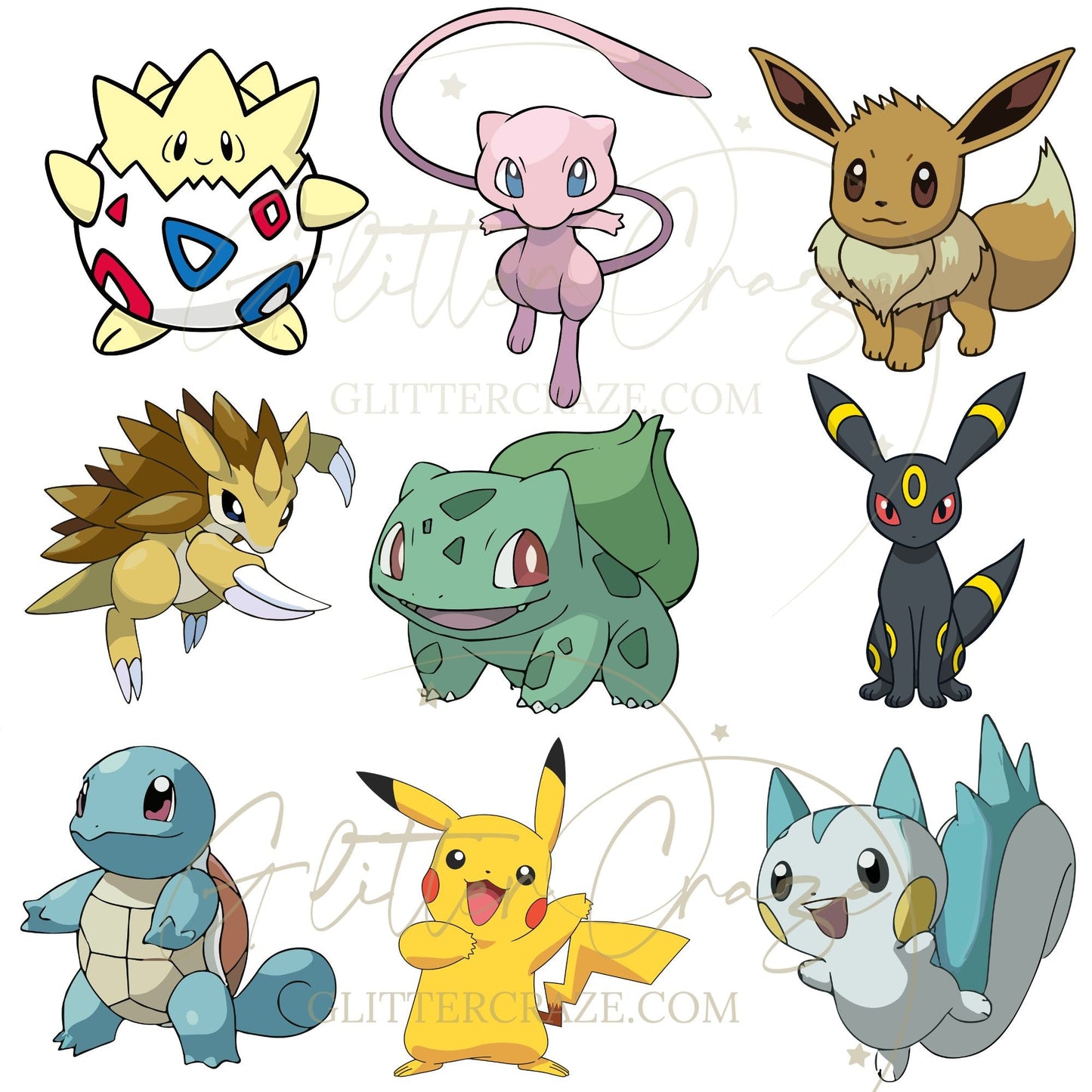 Pokemon - UV DTF Decal sheets - 3 Designs available