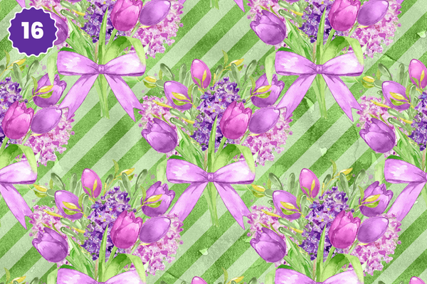 Purple Floral Easter - Adhesive Vinyl 12x12 Sheets - 16 Design Options