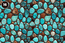 Turquoise and Brown Tooled Leather - Adhesive Vinyl 12x12 Sheets - 22 Design Options