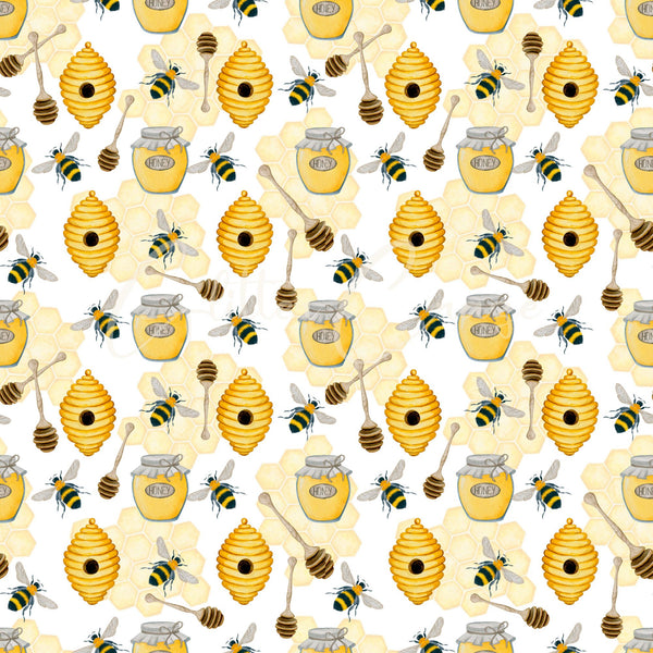 Bee Happy Collection 25 prints - Adhesive Vinyl 12x12 Sheets