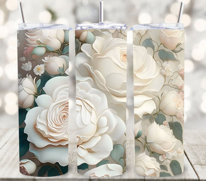 3D Flowers and roses vinyl tumbler wraps- 14 Desigs