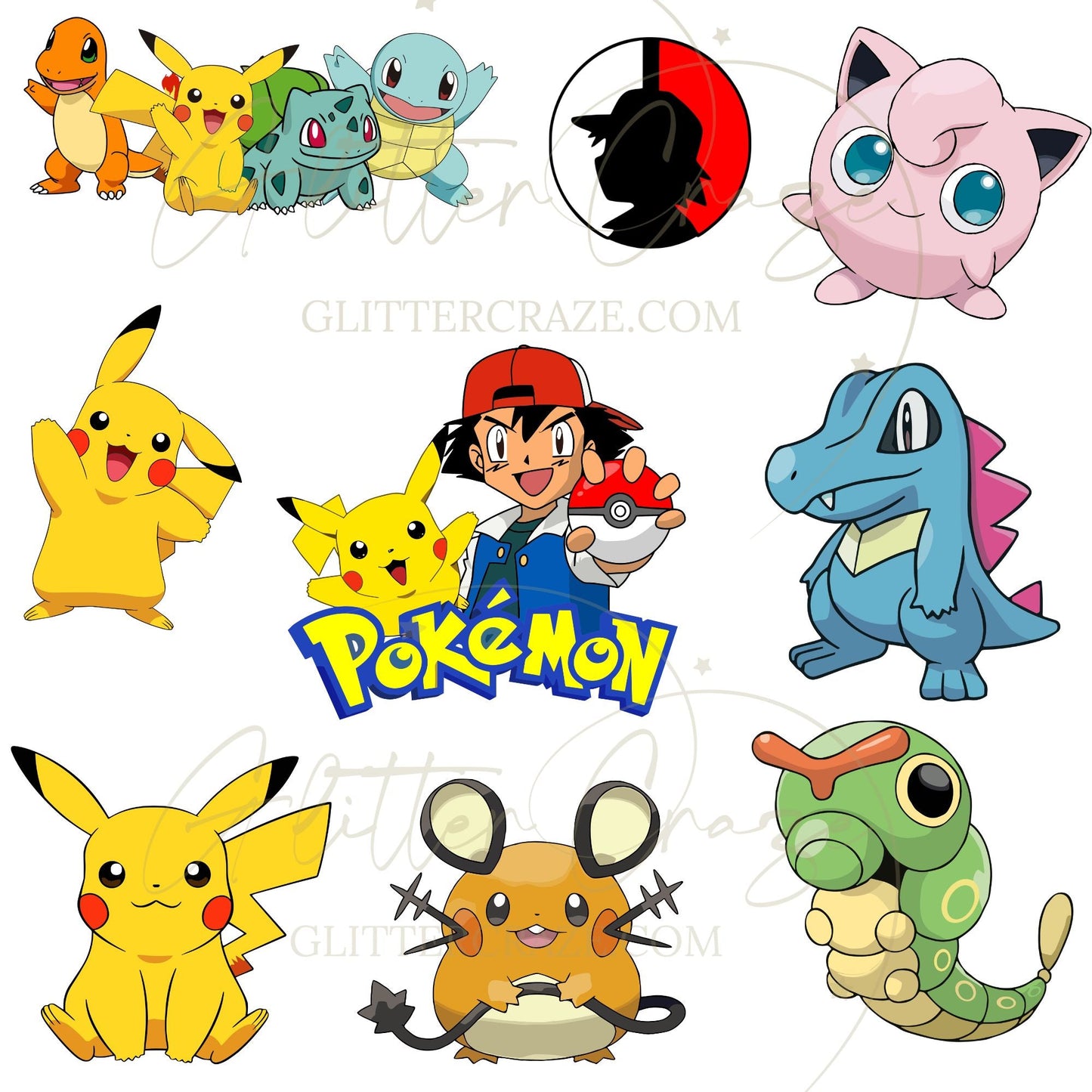 Pokemon - UV DTF Decal sheets - 3 Designs available