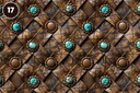 Turquoise and Brown Tooled Leather - Adhesive Vinyl 12x12 Sheets - 22 Design Options