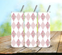 Retro Spring Argyle UV DTF Tumbler wrap- 3 Designs