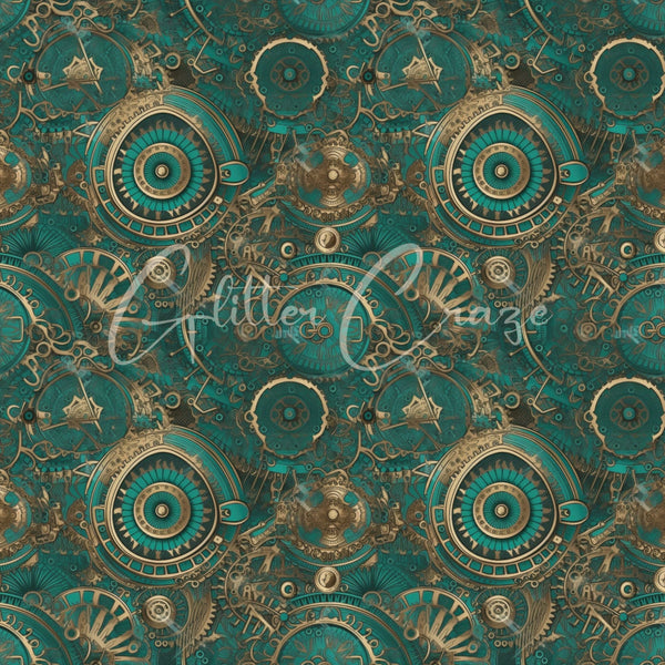 Steampunk Volume - Adhesive Vinyl 12x12 Sheets - 33 Prints