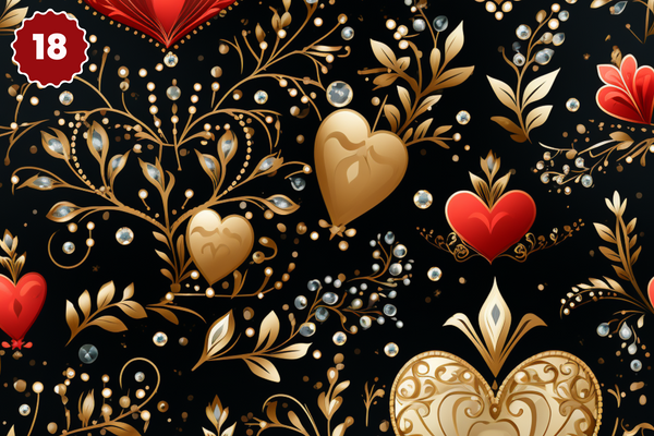 Queen of Hearts Collection - Adhesive Vinyl 12x12 Sheets - 20 Design Options