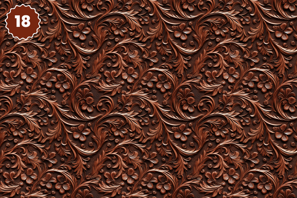 Tooled Leather Collection - Adhesive Vinyl 12x12 Sheets - 20 Design Options