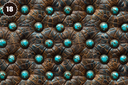 Turquoise and Brown Tooled Leather - Adhesive Vinyl 12x12 Sheets - 22 Design Options