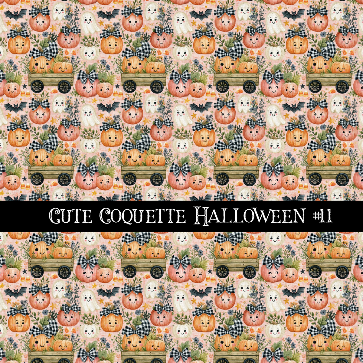 Cute coquette Halloween collection- 12x12 vinyl sheets 15 designs available