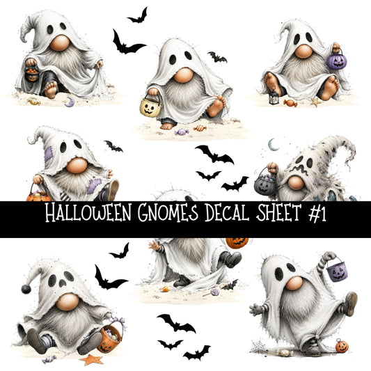 Halloween Gnomes UV DTF Decal sheets 6 Designs available