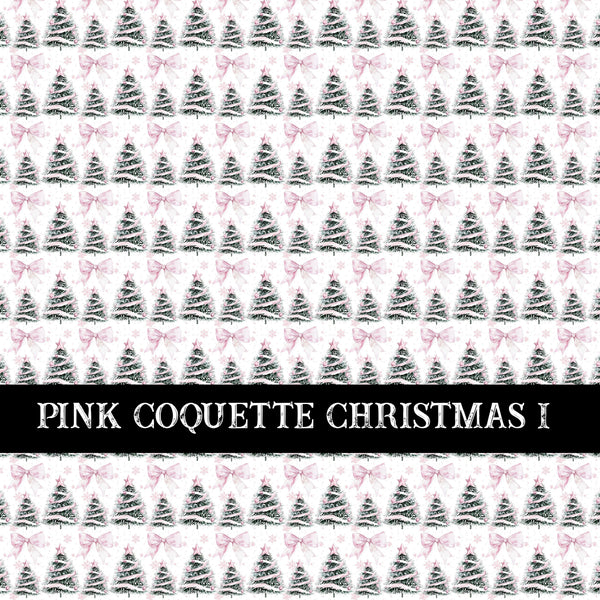 Pink Coquette Christmas  Collection vinyl sheets 14 Patterns to choose from