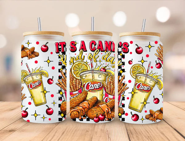 It's a Canes kind of Day - UV DTF 16oz Libbey wrap- 2 Designs