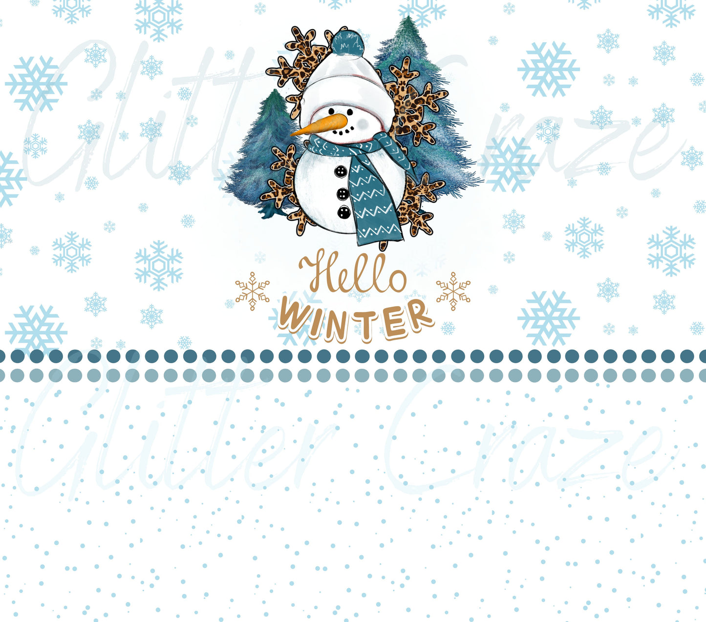 Blue Hello Winter Wrap - Adhesive Vinyl Wrap and 12x12 sheets