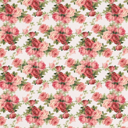 Vintage Pink Floral Collection - Adhesive Vinyl 12x12 Sheet - 12 Designs