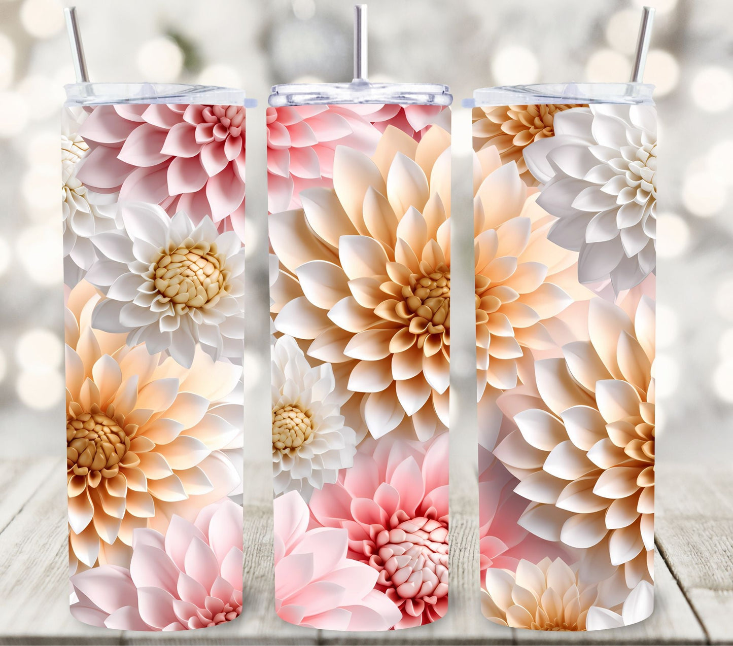 Beautiful 3D Floral - Adhesive Vinyl Wrap - 11 Designs