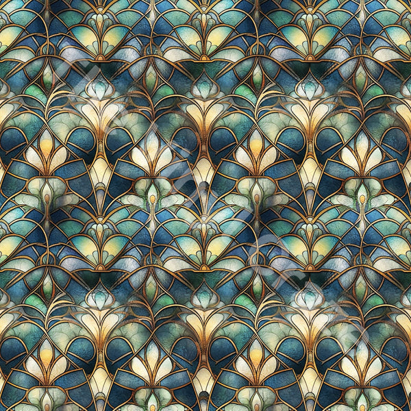 Stained Peacock - Adhesive Vinyl Wrap and 12x12 Sheets - 12 Design Options