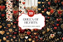 Queen of Hearts Collection - Adhesive Vinyl 12x12 Sheets - 20 Design Options