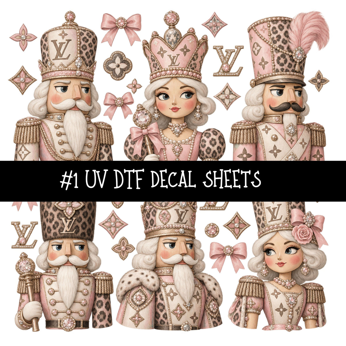 Bougie Nutcracker LV UV DTF Decal sheets 11 Designs available
