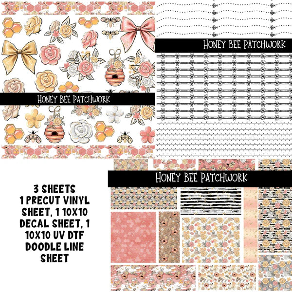 Honey Bee Doodle Patchwork Set