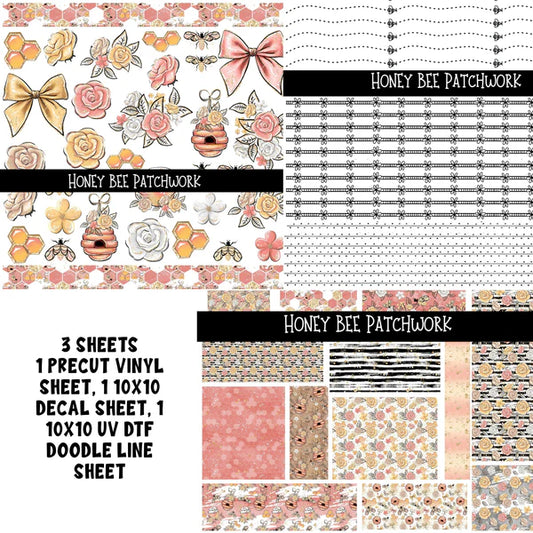 Honey Bee Doodle Patchwork Set