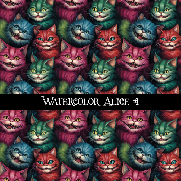 Watercolor Alice - vinyl sheets 10 (Patterns to choose from)