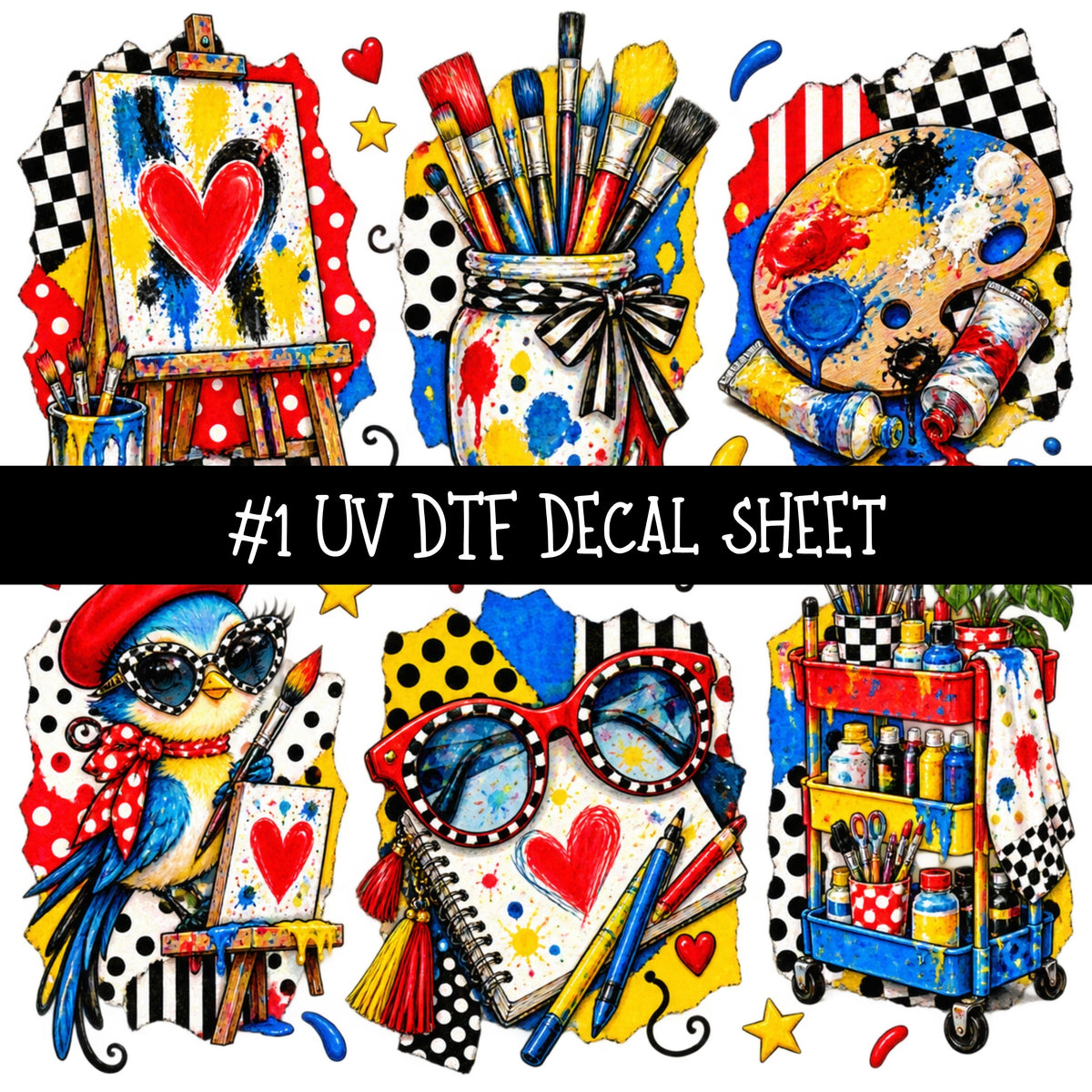 Paint the town UV DTF Decal sheets 13 Designs available