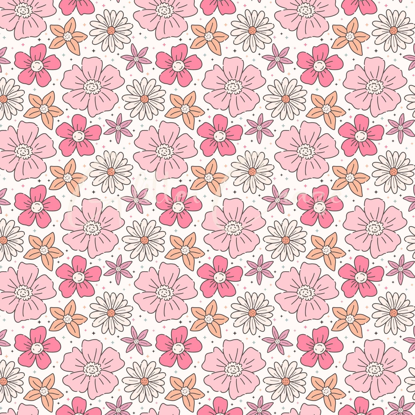 Retro Floral - Adhesive Vinyl 12x12 Sheets - 12 Design options