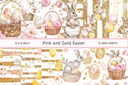 Pink and Gold Easter - Adhesive Vinyl 12x12 Sheets - 12 Design Options