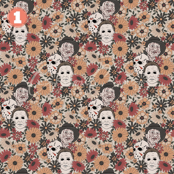 Boho Horror - Adhesive Vinyl 12x12 Sheets - 4 Designs