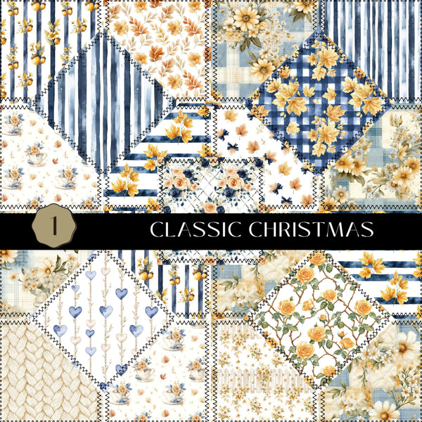 Fall Patchwork Vinyl collection- 12x12 vinyl sheets-5 designs available