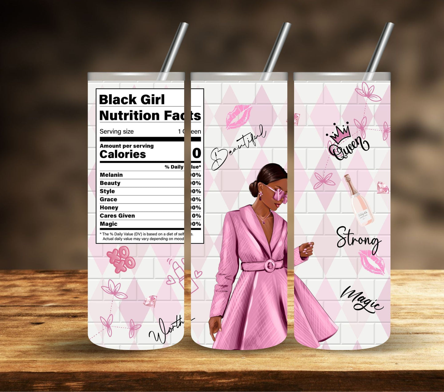 Black Queen Nutrition Facts- Adhesive Vinyl Wrap - 4 Designs