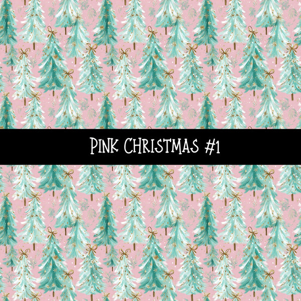 Pink Christmas Collection vinyl sheets 12 Patterns to choose from