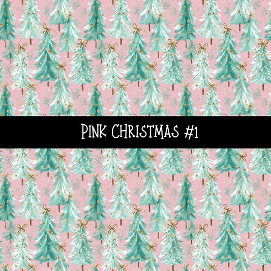 Pink Christmas Collection vinyl sheets 12 Patterns to choose from