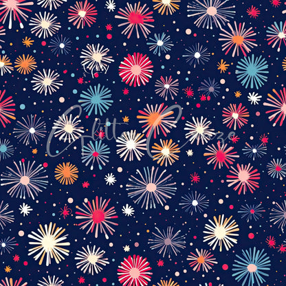 Fireworks - Adhesive Vinyl Wrap 12x12 sheets - 10 Design Options